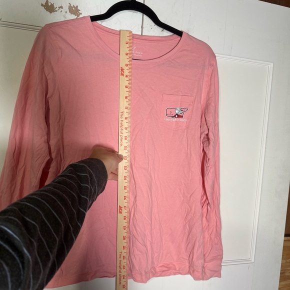 Vineyard Vines HAPPY VALENTINE'S DAY Long Sleeve Tee Pink Size Medium Whale - Picture 3 of 7